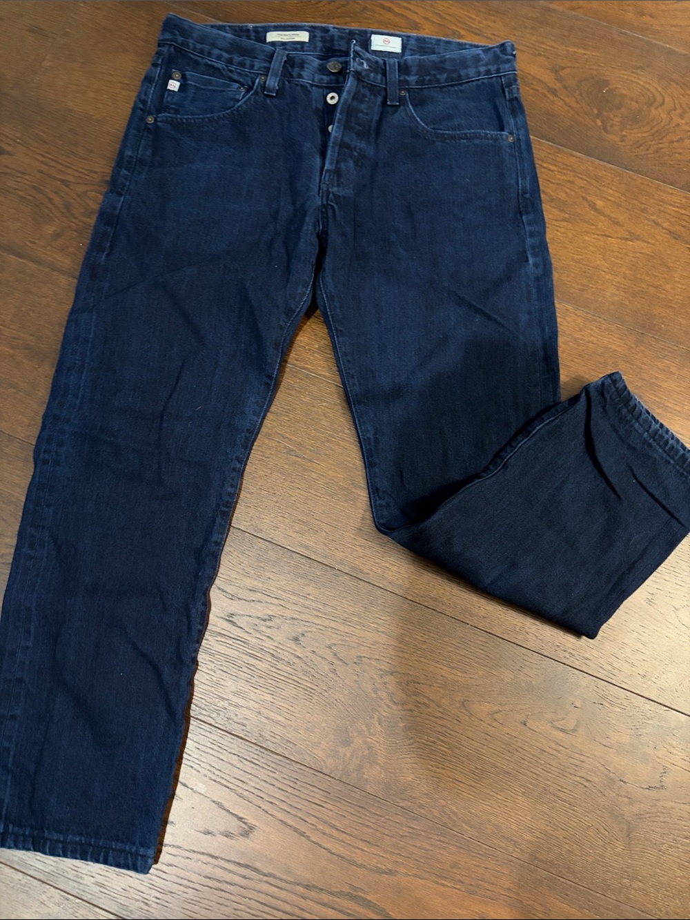 Ag Adriano Goldschmied Men's Navy Straight Jeans